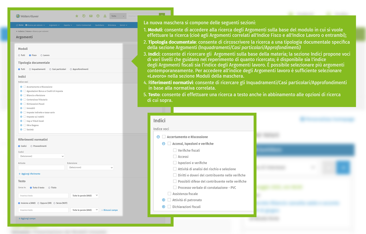 maschera ricerca argomenti struttura